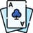 Baccarat Icon 3 cards with ace of cloves in front