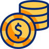 Coins Icon Stack of coins with dollar sign