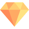 Diamond Icon Yellow diamond in transparent background