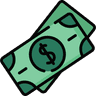Money Icon 2 green dollar bill